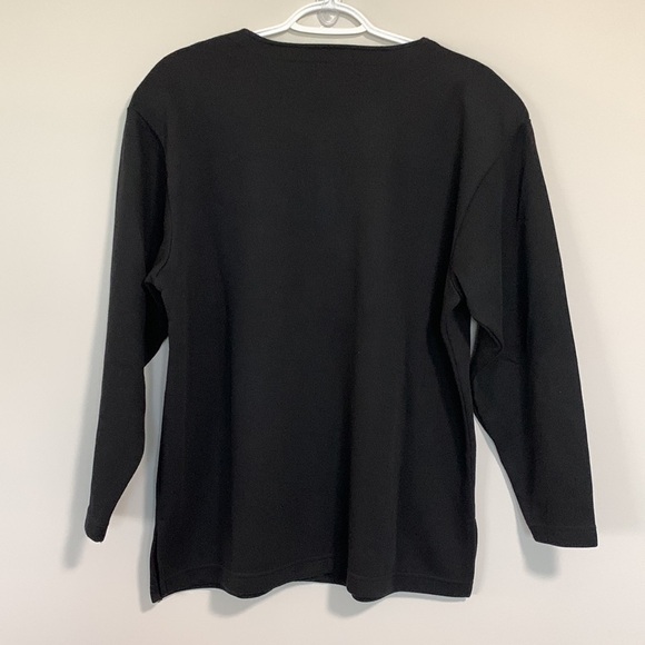 Vintage Nonpareil Embroidered Buttoned Sweater Size Large Black - Picture 2 of 13